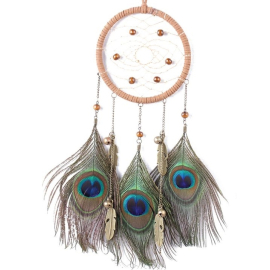 Produktbild: Brown Dreamcatcher Marrone with Peacock Feathers Brown Dreamcatcher Marrone with Peacock Feathers - 1