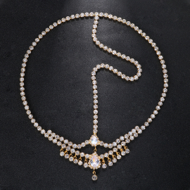 Produktbild: Coiffe de mariée Andora avec deux pendentifs en cristal Coiffe de mariée Andora avec deux pendentifs en cristal