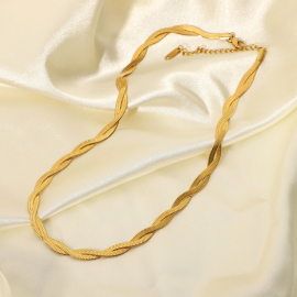 Produktbild: Gold-colored snake chain set Canem with necklace and bracelet Gold-colored snake chain set Canem with necklace and bracelet