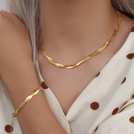 Set catena serpente color oro Canem con collana e bracciale