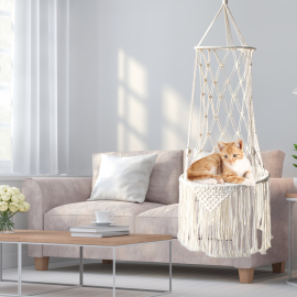 Produktbild: Chaise suspendue chat en macramé beige noué main Caziamo Chaise suspendue chat en macramé beige noué main Caziamo