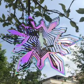 Produktbild: Large rainbow-colored snowflake wind spinner Large rainbow-colored snowflake wind spinner