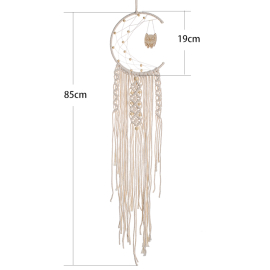 Produktbild: Light Brown Moon Macrame Dream Catcher Luna Wall Decoration Light Brown Moon Macrame Dream Catcher Luna Wall Decoration