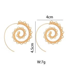 Produktbild: Boucles d'oreilles mandala spirale Goldfarbige Boucles d'oreilles mandala...