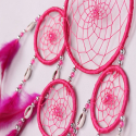Attrape-rêves rose Valentina avec 4 anneaux - 2 Attrape-rêves rose Valentina avec 4 anneaux - 2