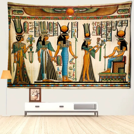 Ägyptisches XXL-Wandtuch mit Hieroglyphen