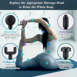 Produktbild: Pistolet de massage noir avec affichage et 6 modes Pistolet de massage noir avec affichage et 6 modes