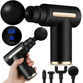 Produktbild: Pistolet de massage noir avec affichage et 6 modes Pistolet de massage noir avec affichage et 6 modes