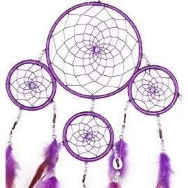 Produktbild: Violetter Traumfänger Valeria  mit 4 Ringen Violetter Traumfänger Valeria  mit 4 Ringen  - 1