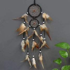 Produktbild: Light brown or black dream catcher Reno with 2 rings Large light brown dream catcher Reno with 3 rings