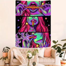 Produktbild: Tissu mural élégant réactif aux UV avec des femmes qui fument Tissu mural élégant réactif...