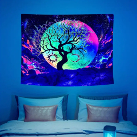 Produktbild: Toile murale mystique réactive aux UV avec l'arbre de vie Toile murale mystique réactive aux UV avec l'arbre de vie