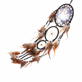 Produktbild: Large Black Dream Catcher Wolf with 3 Rings Large black dream catcher wolf with 3 rings - 1