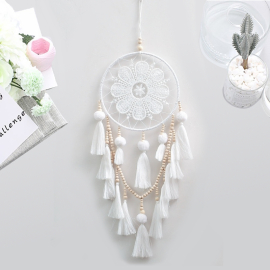 Produktbild: White dream catcher Harmony with floral embroidery pattern White dream catcher Harmony with floral embroidery pattern