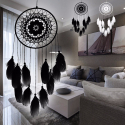 Large black dream catcher Lena with embroidery pattern Large black dream catcher Lena with embroidery pattern