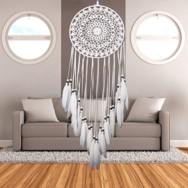 Produktbild: White dream catcher Bianco with embroidery pattern as net White dream catcher Bianco with embroidery pattern as net