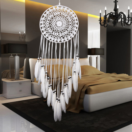 Produktbild: White dream catcher Bianco with embroidery pattern as net White dream catcher Bianco with embroidery pattern as net