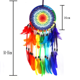Produktbild: Mittelgrosser Regenbogen Traumfänger Baleno mit Sticknetz Mittelgrosser Regenbogen...