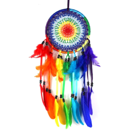 Produktbild: Mittelgrosser Regenbogen Traumfänger Baleno mit Sticknetz Mittelgrosser Regenbogen...