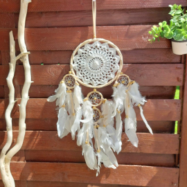 Produktbild: Beige Rattan Dream Catcher Suela with 5 Rings Beige Rattan Dream Catcher Suela with 5 Rings