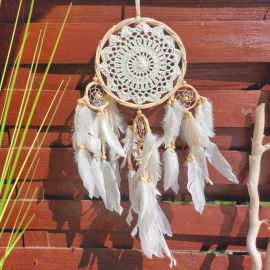 Produktbild: Beige Rattan Dream Catcher Suela with 5 Rings Beige Rattan Dream Catcher Suela with 5 Rings