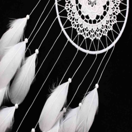 Produktbild: Large white dream catcher Bianca with embroidery pattern Large white dream catcher Bianca with embroidery pattern - 1