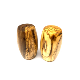 Produktbild: Set de 2 salières et poivrières en bois d'olivier Le bois d'olivier lui-même a un effet antibactérien et antibactérien