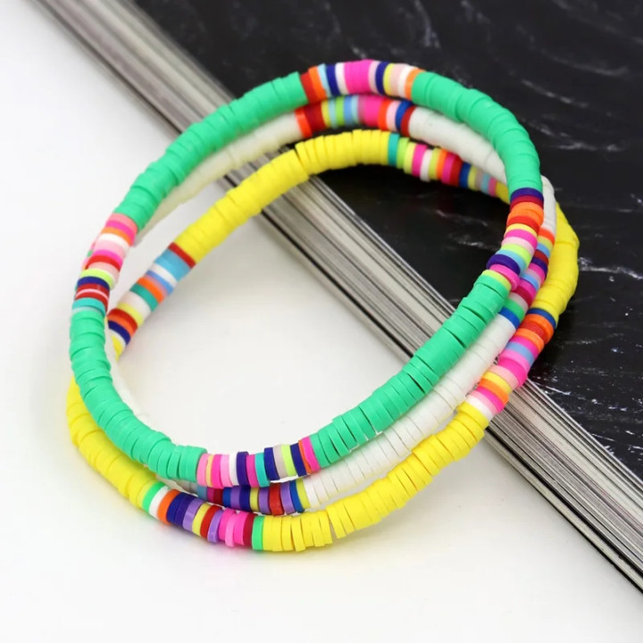 Lot de 3 bracelets surfeurs tendance couleur fluo