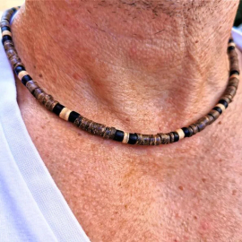 Produktbild: Braune Herren Surfer Halsketten mit Verlängerung Braune Herren Surfer Halsketten mit Verlängerung