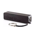 Schwarze tragbare Powerbank 1800 mAh als Schlüsselanhänger Schwarze tragbare Powerbank 1800 mAh als Schlüsselanhänger