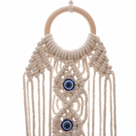 Produktbild: Bellissimo appendiabiti da parete in macramè con occhi magici Bellissimo appendiabiti da parete in macramè con occhi magici
