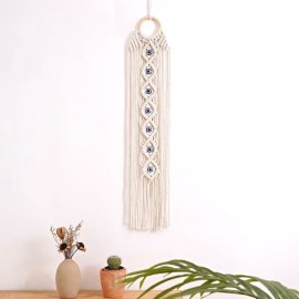 Produktbild: Bellissimo appendiabiti da parete in macramè con occhi magici Bellissimo appendiabiti da parete in macramè con occhi magici