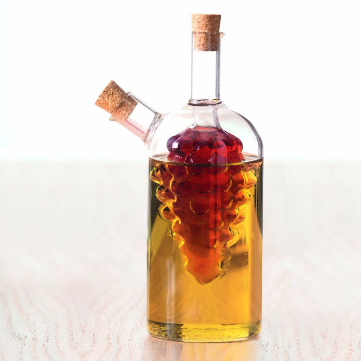 Bouteille design 2en1 pour huile et vinaigre en forme de vigne