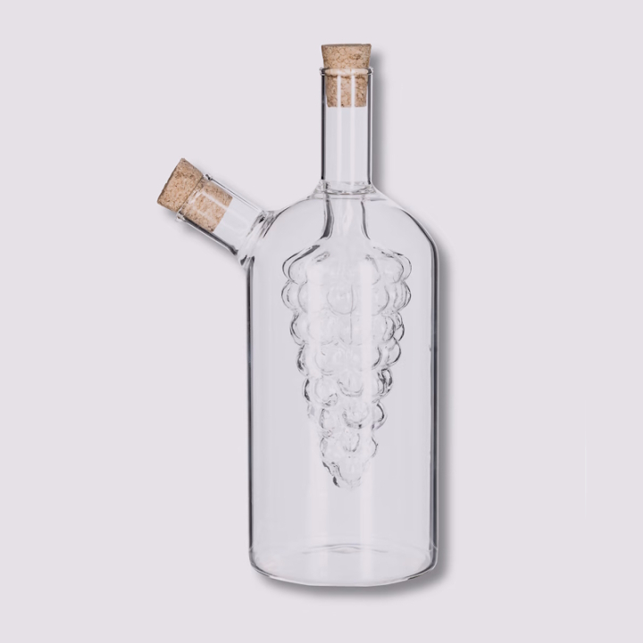 Bouteille design 2en1 pour huile et vinaigre en forme de vigne