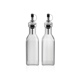 Set of 2 with olive oil dispenser and vinegar dispenser made of glass
