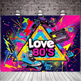 Produktbild: Serviette murale XXL colorée et élégante des années 80 Serviette murale XXL...
