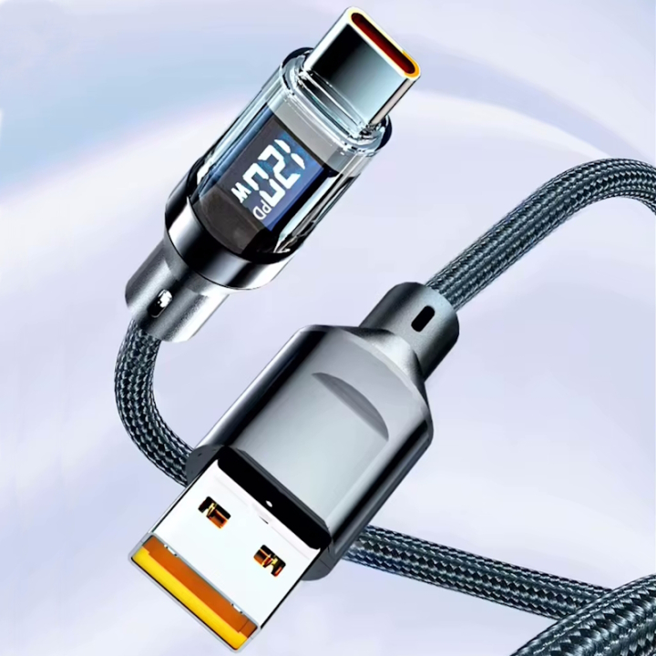 USB-Schnellladekabel 120W & 480 Mbit/s mit Display