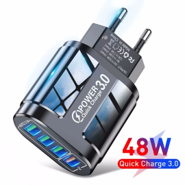 Produktbild: Chargeur rapide QC3.0 48W avec 4 ports USB Chargeur rapide QC3.0 48W...