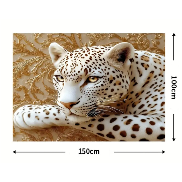 XXL wall tapestry with a young leopard as a subject