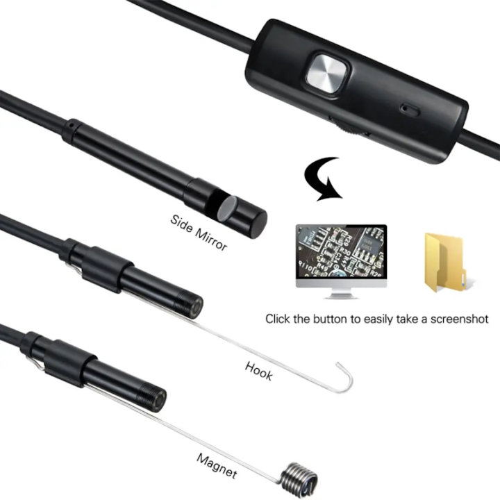 Endoscope camera with 1.5 m cable with USB-C connector