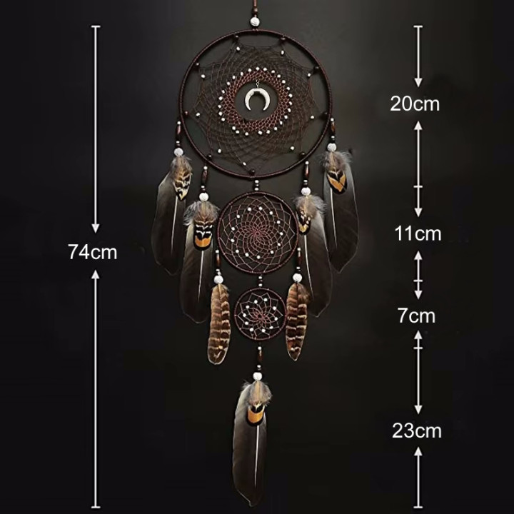 Acchiappasogni Natura marrone scuro 74 cm 3 anelli