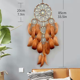 Produktbild: Light brown dreamcatcher “Vero” with 5 rings & Tree of Life pendant Light brown dreamcatcher...