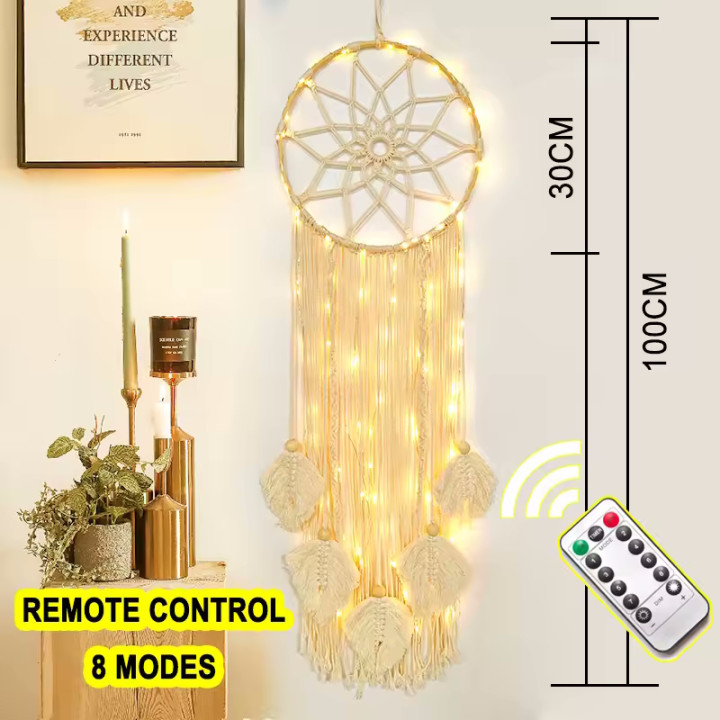 Large macramé dreamcatcher “Bruno” with LED lights