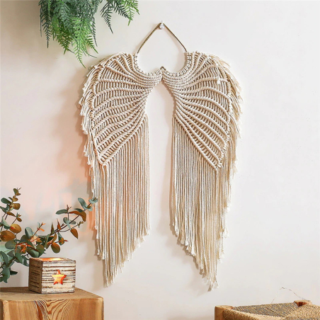 Beautiful macrame angel wings Adora with heart