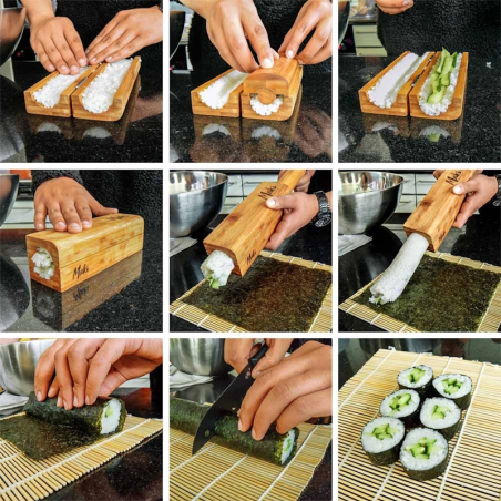 Bamboo maki sushi set for hobby cooks and sushi lovers