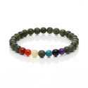 Bracciale yoga in giada verde con pietre dei 7 chakra
