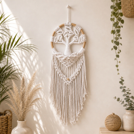 Beige Macrame Tree of Life...