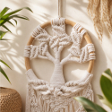 Acchiappasogni Bellino albero della vita macramè beige realizzato in rattan