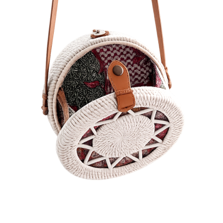 Runde Boho Rattan Tasche für Damen – Ata Bali Umhängetasche