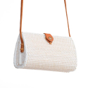 Borsa boho bianca da donna - Clutch Bali in rattan Ata